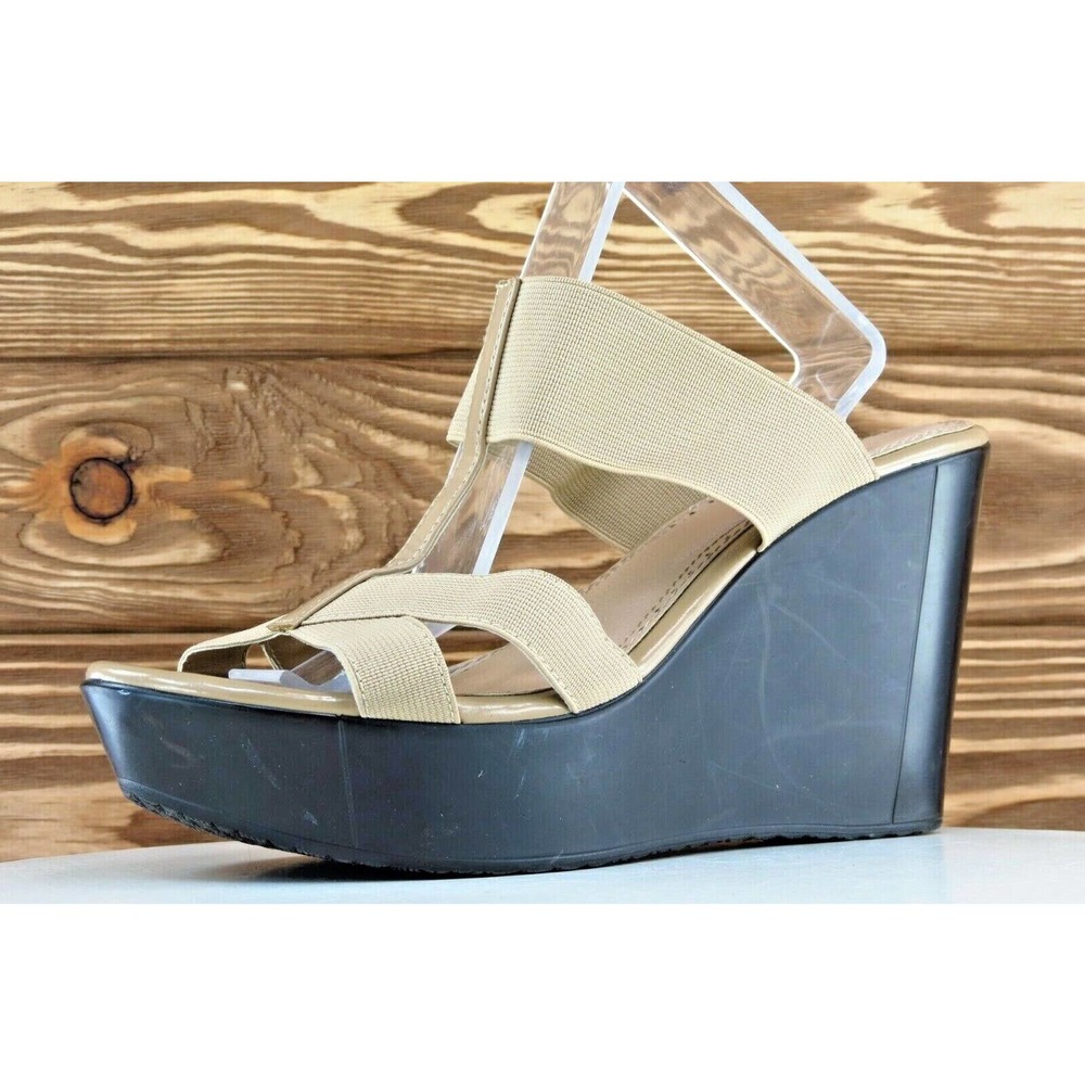CHARLES DAVID Size 8 M Beige Slide Synthetic Women Sandal Shoes‎
